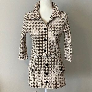 DEVON WINDSOR HOUNDSTOOTH FAUX BUTTON DOWN SKIRT/COVER UP POCKETS WITH BUTTONS